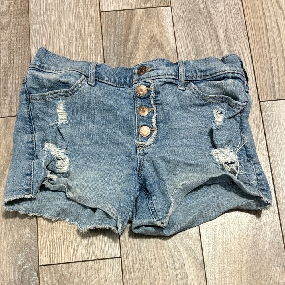 Abercrombie Kids Blue Distressed Jean Shorts